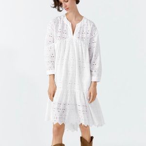 Zara open embroidered dress